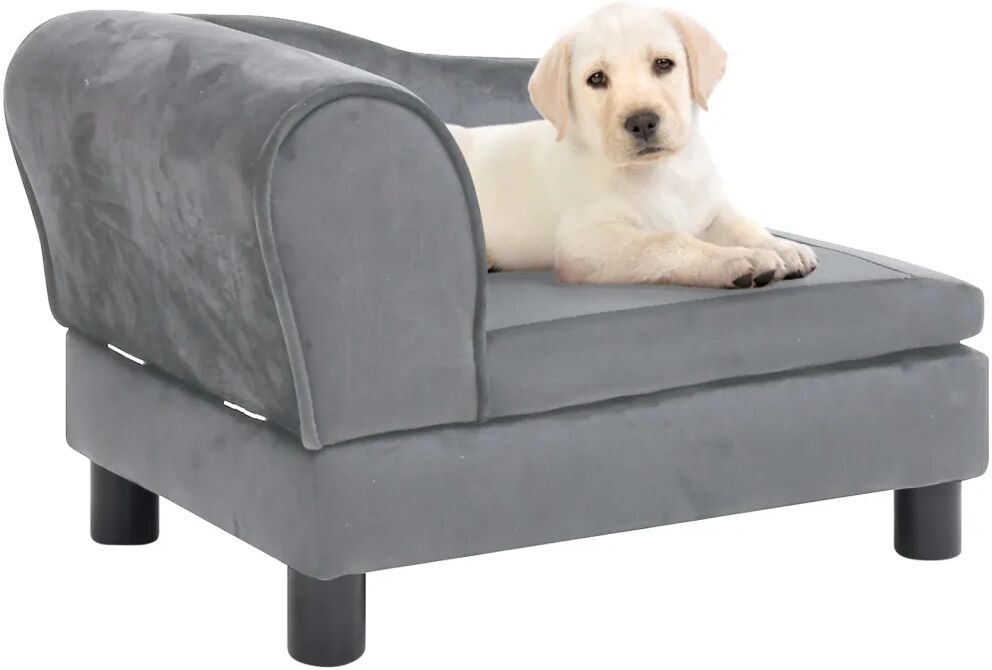 vidaXL Hundesofa grå 57x34x36 cm plysj