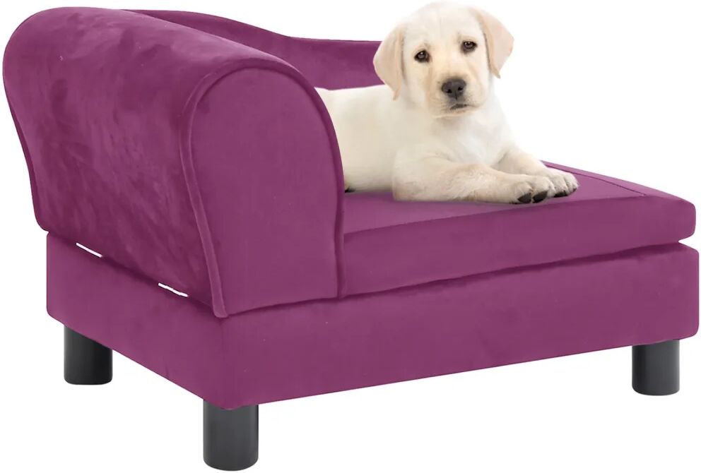 vidaXL Hundesofa burgunder 57x34x36 cm plysj