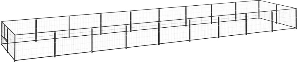 vidaXL Hundegård svart 18 m² stål