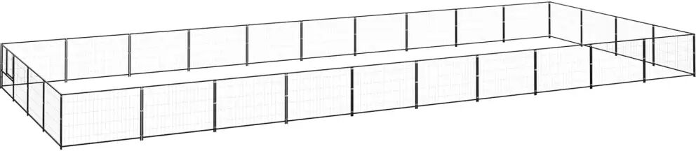 vidaXL Hundegård svart 40 m² stål