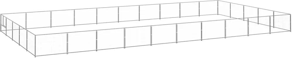 vidaXL Hundegård sølv 50 m² stål
