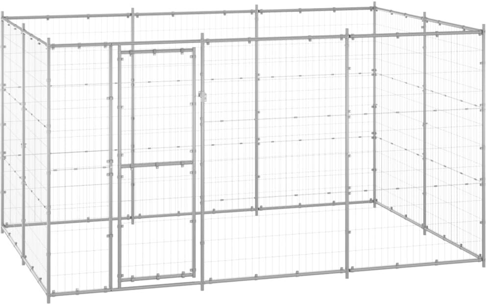 vidaXL Utendørs hundegård 7,26 m² galvanisert stål