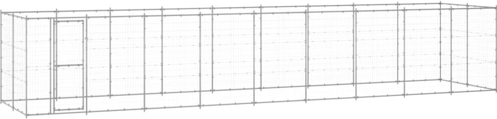 vidaXL Utendørs hundegård 21,78 m² galvanisert stål
