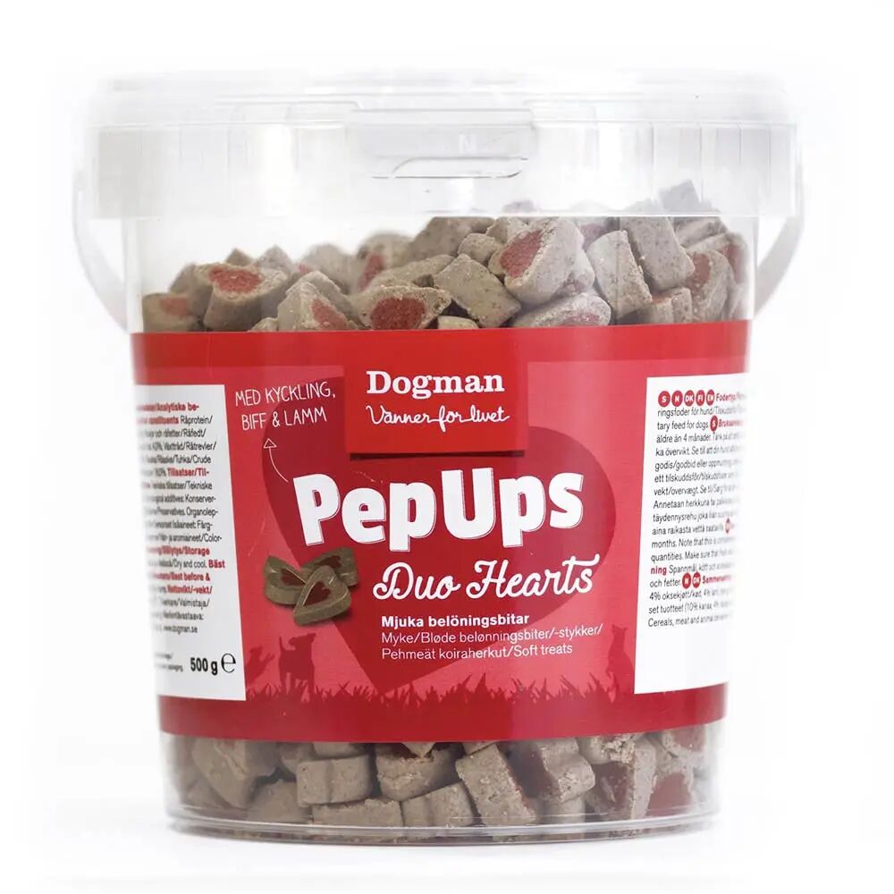 Dogman Pep Ups Duo Harts snacks - 500 gram