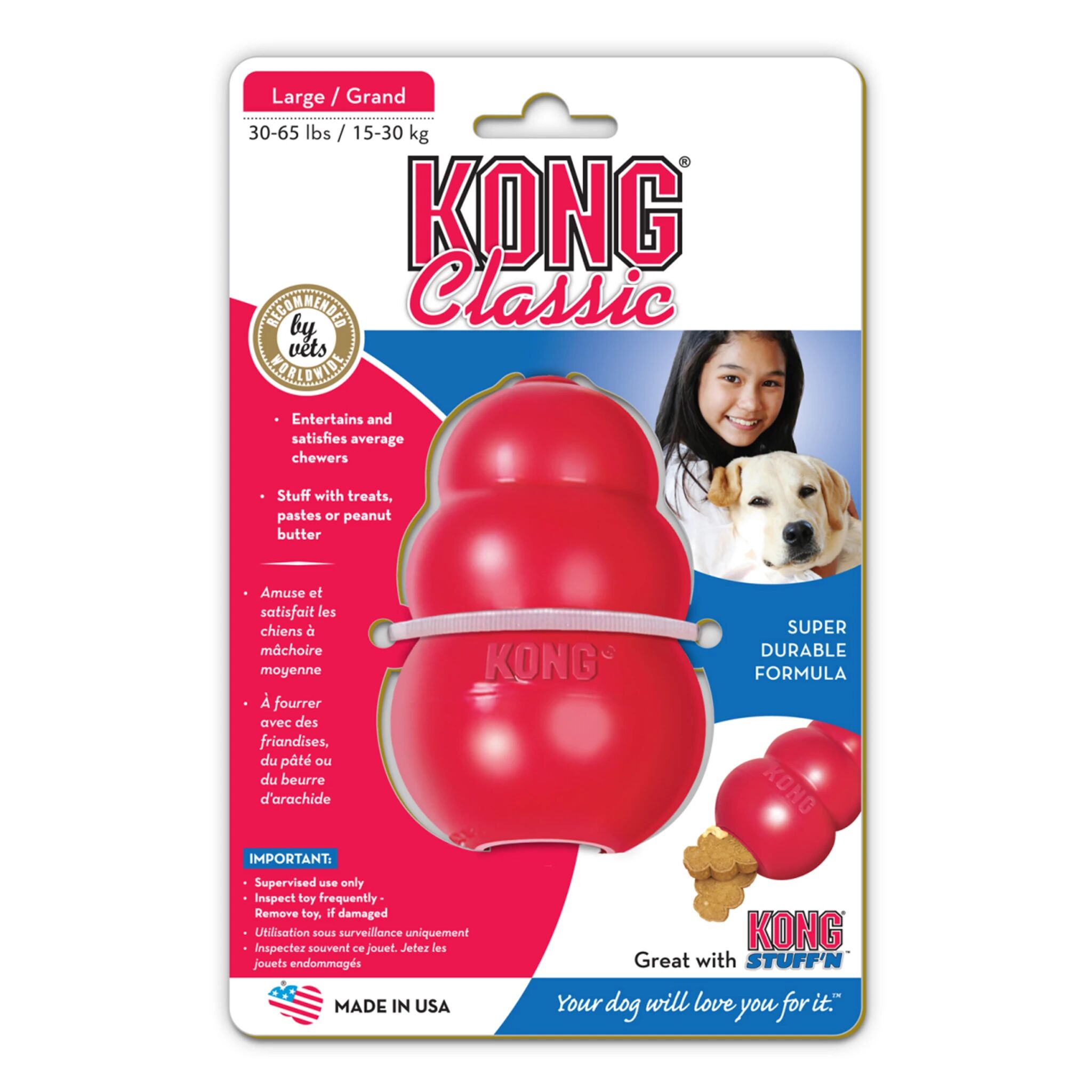 Kong large rød 15,2x7x22,9cm, L rød