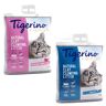 Pakiet mieszany Tigerino Premium, 2 x 12 kg - Zapach pudru dziecięcego + żwirek nieperfumowany