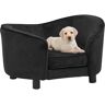 vidaXL Sofá para cães 69x49x40 cm pelúcia preto