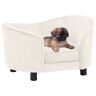 vidaXL Sofá para cães 69x49x40 cm pelúcia cor creme