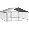 vidaXL Canil de exterior com telhado 300x300x150 cm