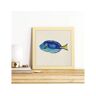 Nacnic Póster Quadrado com Desenhos de Peixe. O Peixe Azul, Ilustrado com Desenhos de Peixes e Animais.