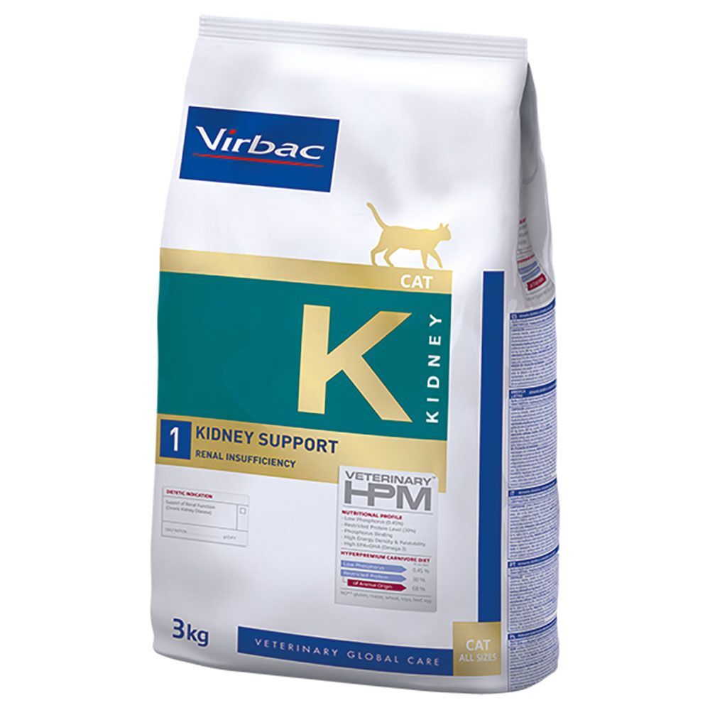Virbac K1 Veterinary HPM Kidney Support para gatos - Pack económico: 2 x 3 kg