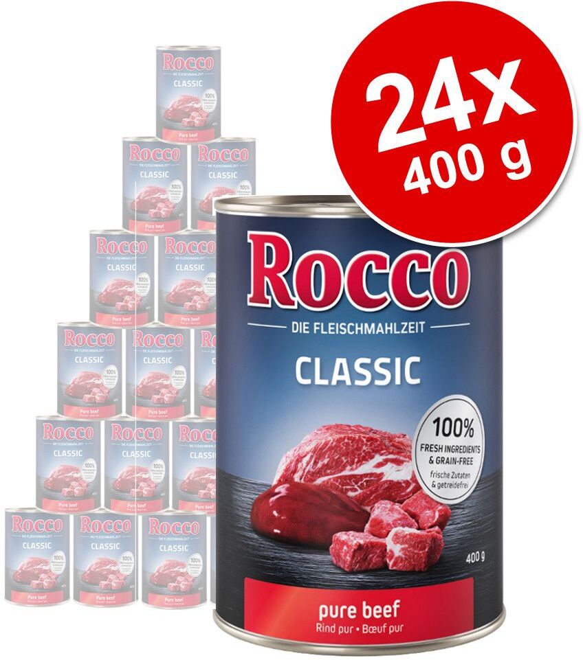 Rocco Classic 24 x 400 g - Pack económico - Vaca com corações de aves