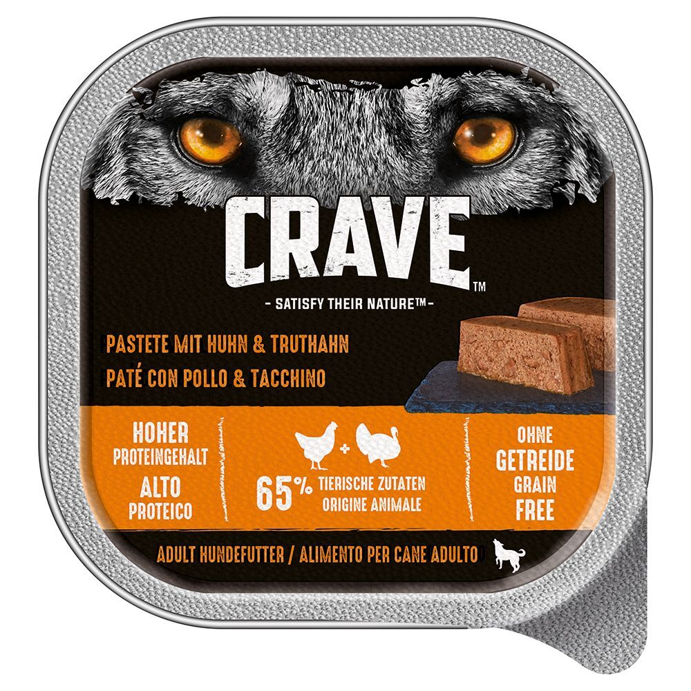 Crave Adult Patê 300 g comida húmida para cães - Pack económico: peru e frango 10 x 300 g