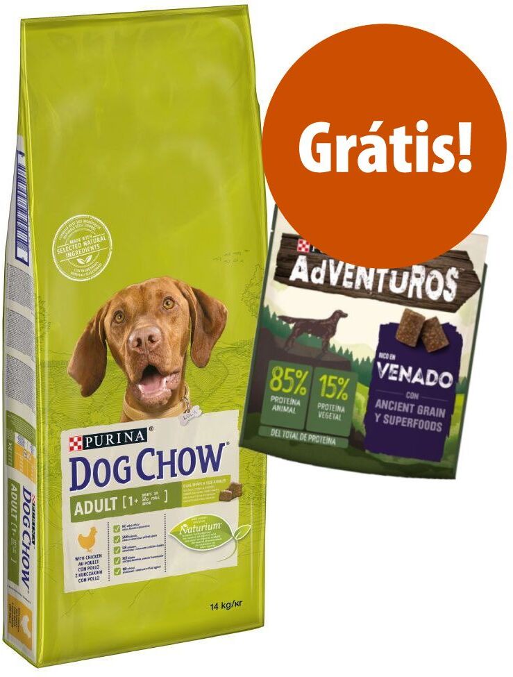 Dog Chow Purina Dog Chow 14 kg ração + Purina AdVENTuROS snacks grátis! - Senior com cordeiro