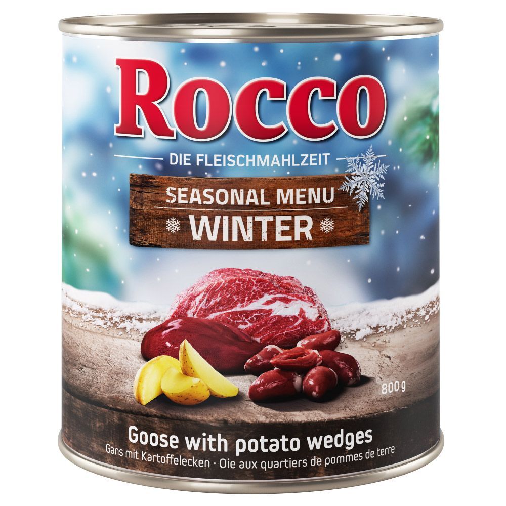 Rocco Menu de Inverno - Vaca com ganso e batata - Pack económico: 24 x 800 g