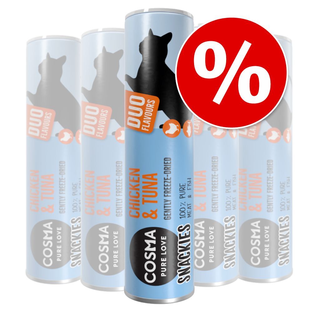 Cosma Snackies DUO snacks liofilizados para gatos - Pack económico - Pack misto com 3 variedades (131 g)