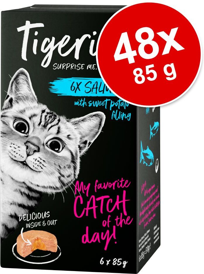 Tigeria 48 x 85 g - Pack económico - Frango com lombo de salmão