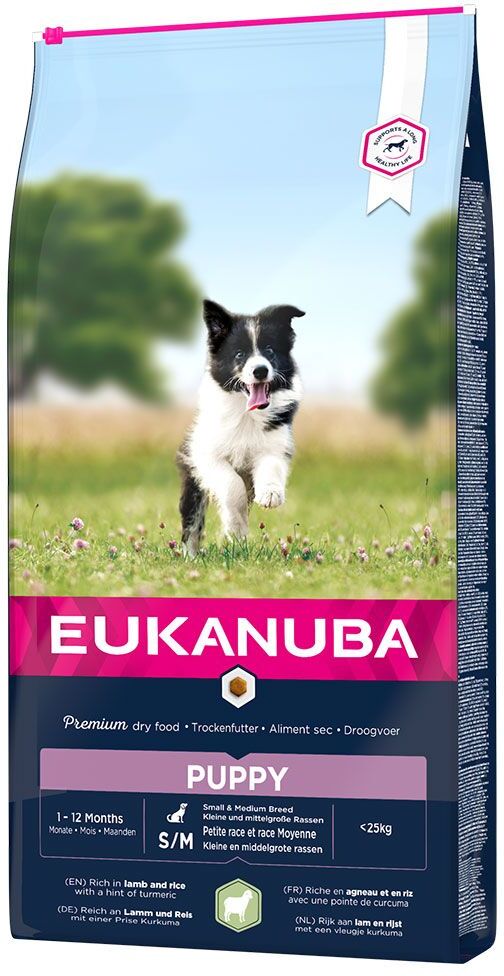 Eukanuba Puppy Small and Medium Breed com cordeiro e arroz - Pack económico: 2 x 12 kg