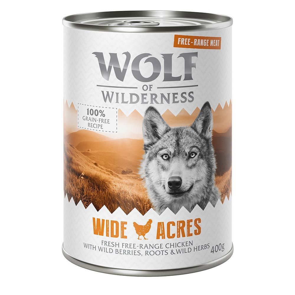 Wolf of Wilderness Free Range 24 x 400 g - Pack económico - Wide Acres - Free Range Frango