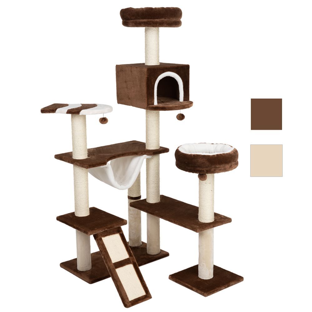 zooplus Exclusive Arranhador casinha de chocolate com rampa para gatos - Bege