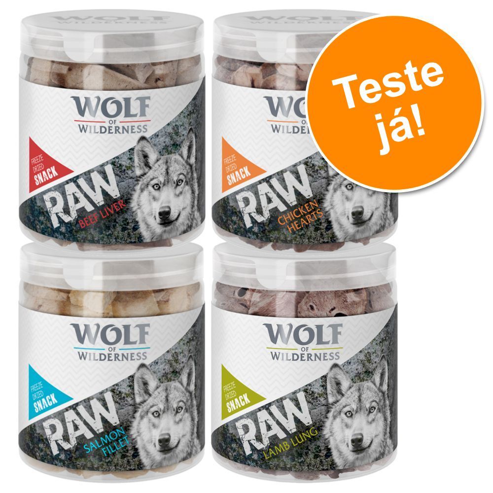 Wolf of Wilderness RAW snacks liofilizados - Pack de experimentação misto - Pack misto com 4 variedades (300 g)