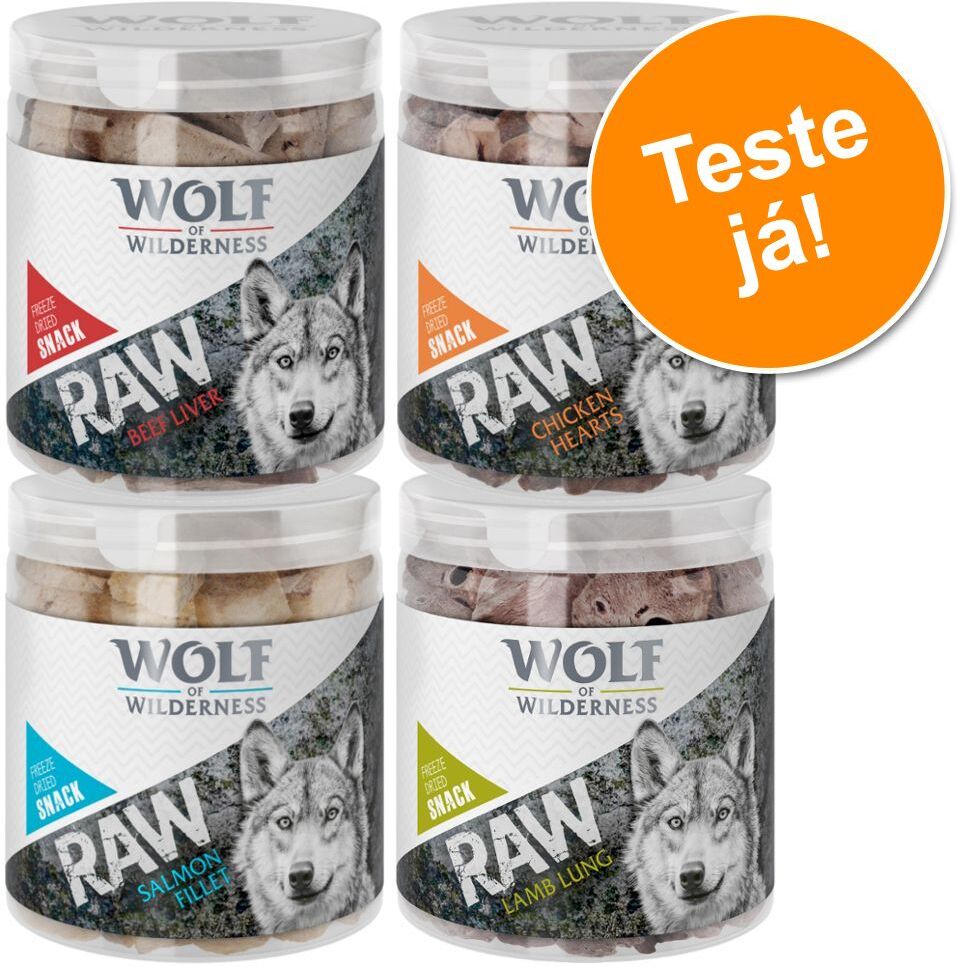 Wolf of Wilderness RAW snacks liofilizados - Pack de experimentação misto - Pack misto com 4 variedades (300 g)