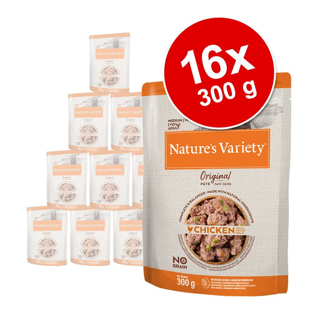 Nature’s Variety Nature's Variety Original Paté No Grain Medium/Maxi Adult 16 x 300 g - Megapack - Frango