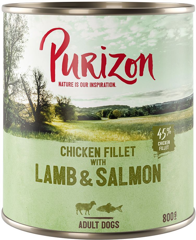 Purizon Adult 6 x 800 g comida húmida sem cereais para cães - Carne de caça e coelho com abóbora e arandos