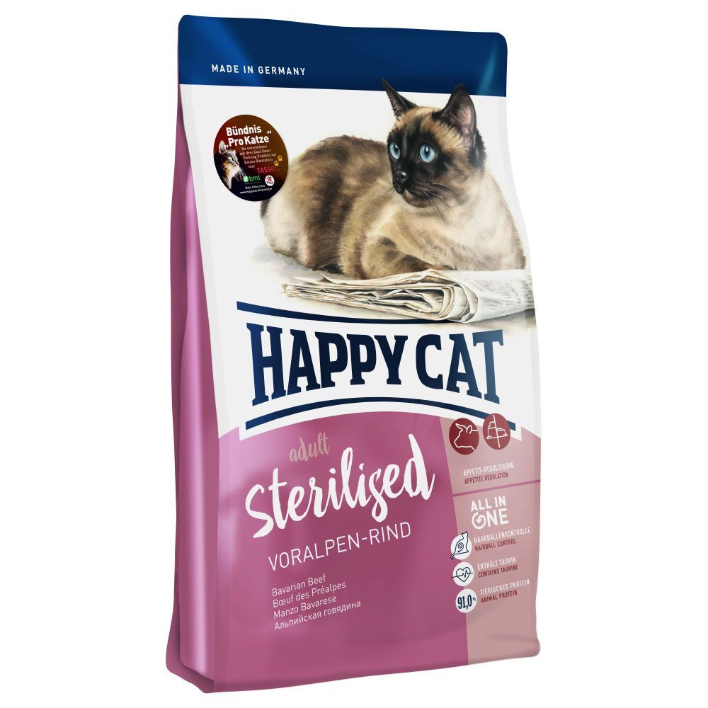 Happy Cat Adult Sterilised com vaca dos Pré-Alpes - Pack económico: 2 x 10 kg