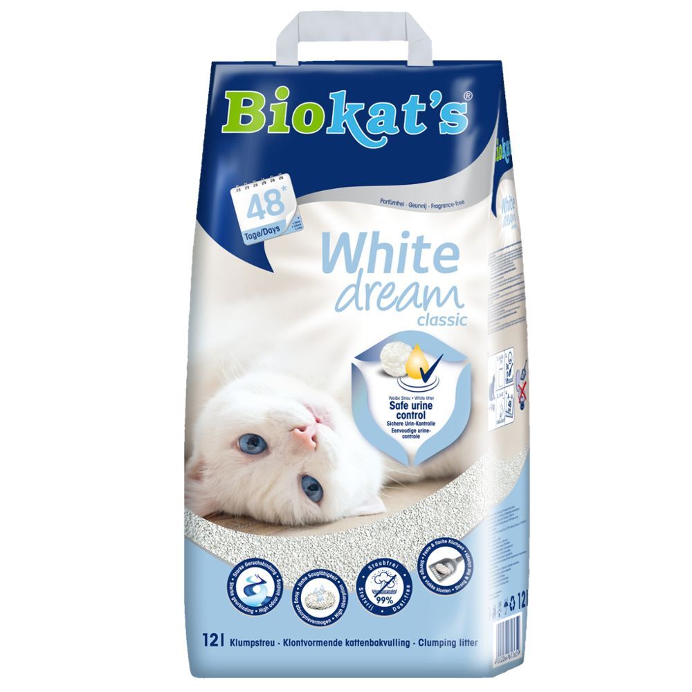 Biokat's White Dream areia aglomerante - Pack económico: 2 x 12 l
