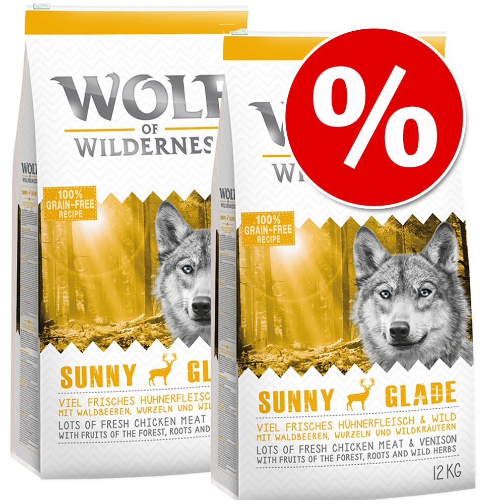 Wolf of Wilderness ração para cães 2 x 12 kg - Pack económico - NOVO: Scarlet Sunrise - Salmão e atum