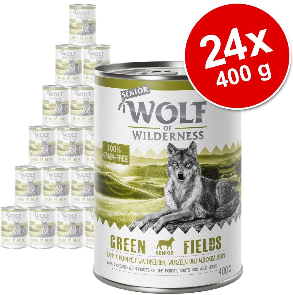 Wolf of Wilderness Senior 24 x 400 g - pack económico - Wild Hills - Pato