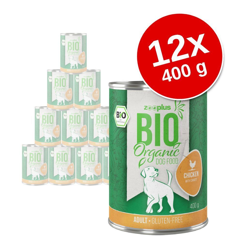 zooplus Bio para cães 12 x 400 g - Pack económico - Bio salmão com espinafres