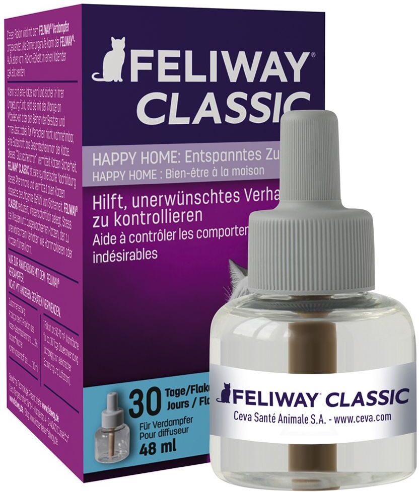 FELIWAY Recarga para difusores FELIWAY - 48 ml, FELIWAY Classic (difusor branco redondo)