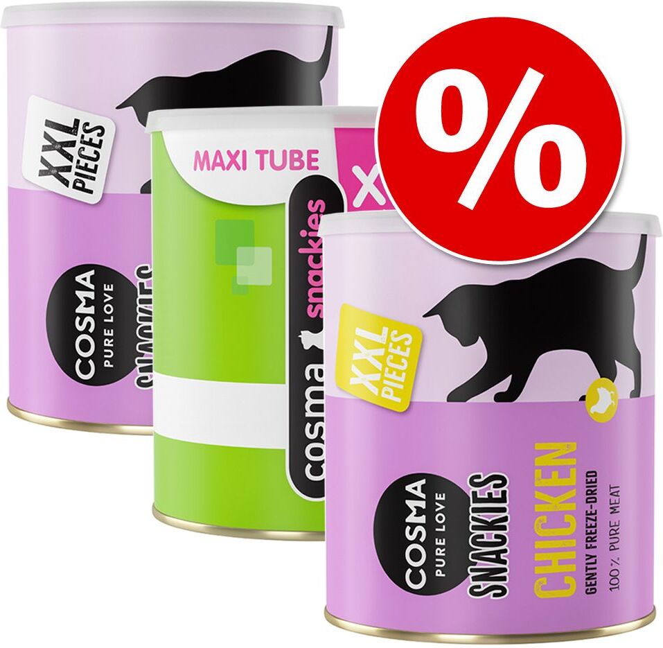 Cosma Snackies XXL Maxi Tubo - Pack económico - 3 x Atum (540 g)