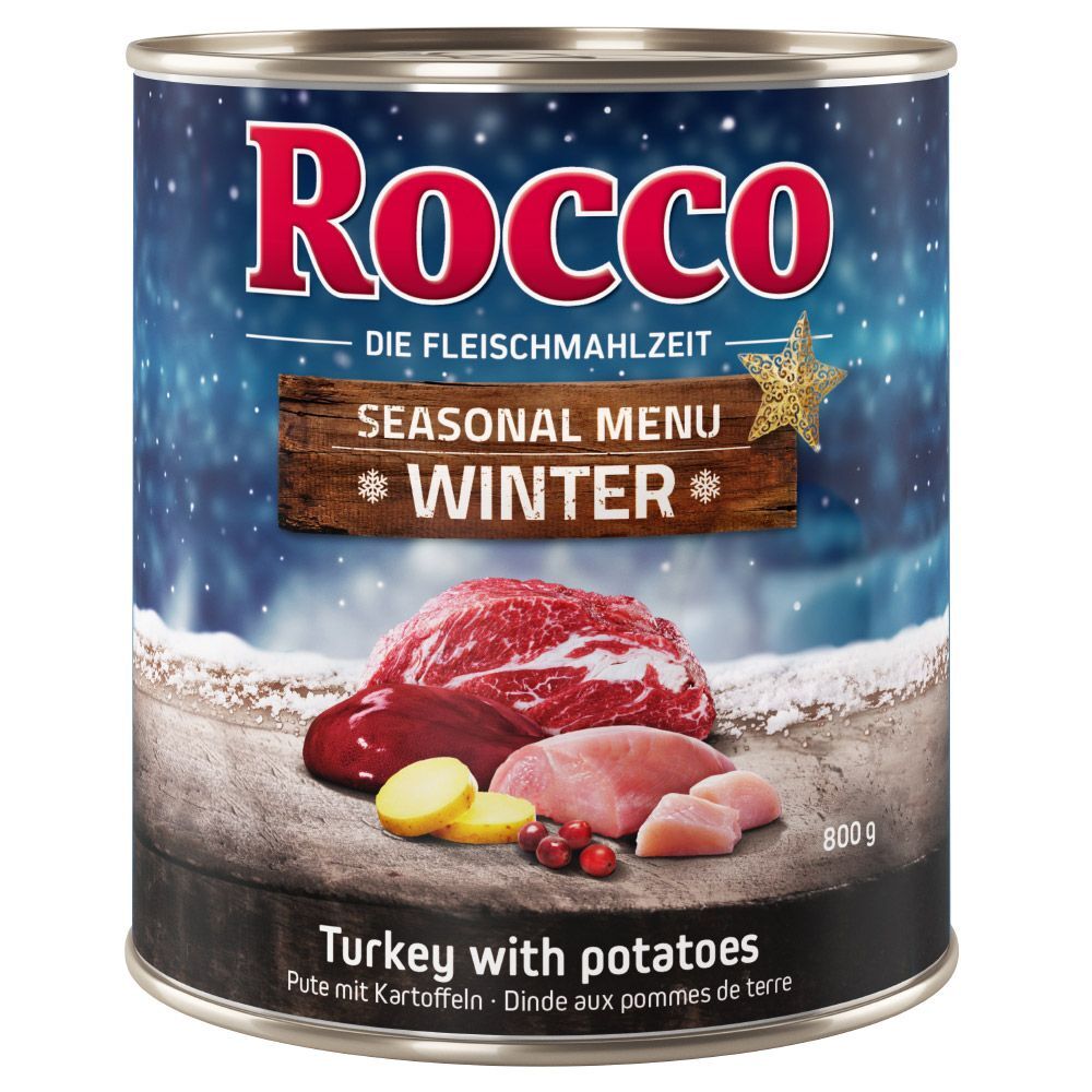 Rocco Menu de Inverno - Vaca com peru e batata - Pack económico: 24 x 800 g