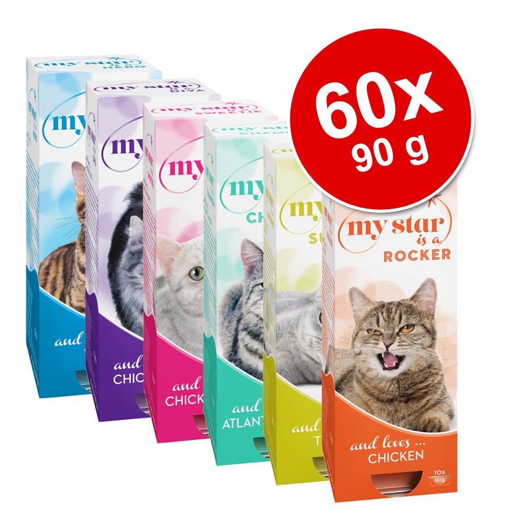 My Star comida húmida para gatos 60 x 90 g - Pack económico - Hero com vitela