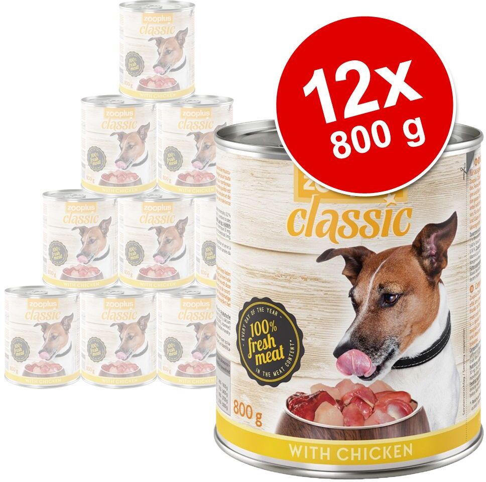 zooplus Pack económico: zooplus Classic 12 x 800 g - Pack misto: vaca/caça e vaca