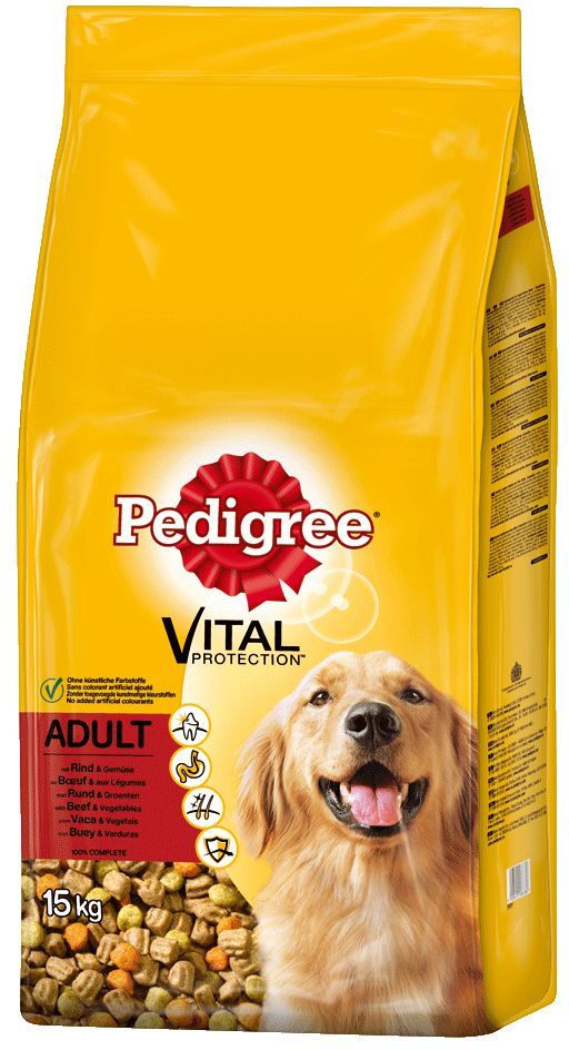 Pedigree Adult com vaca e vegetais - 15 kg