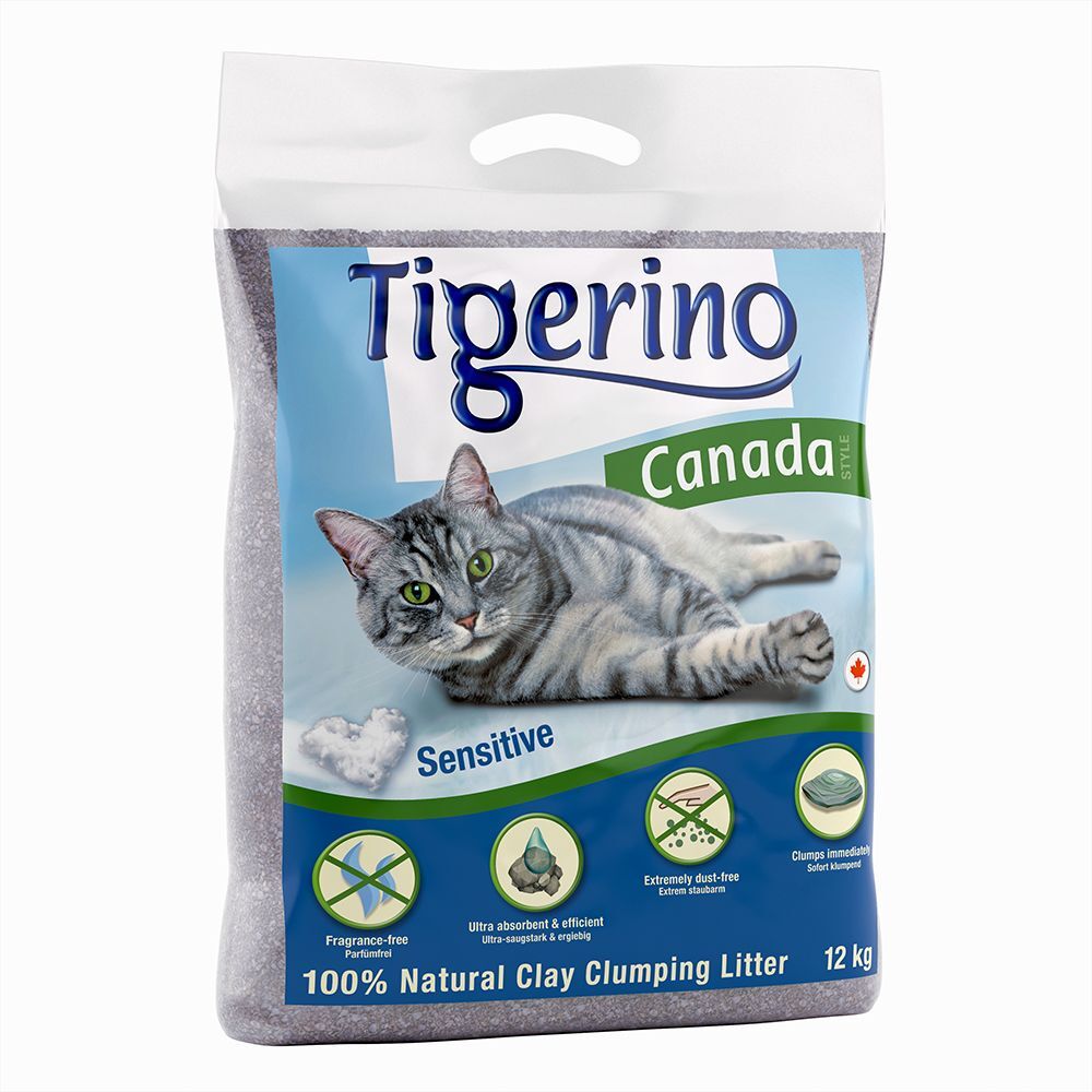 Tigerino Canada Style Sensitive areia aglomerante - Pack económico: 2 x 12 kg