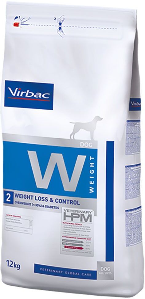 Virbac Veterinary HPM Dog Weight Loss & Control W2 para cães - 12 kg