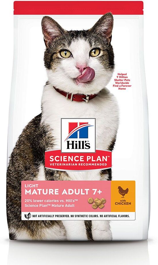 Hill's Mature Adult Light com frango ração para gatos - 7 kg