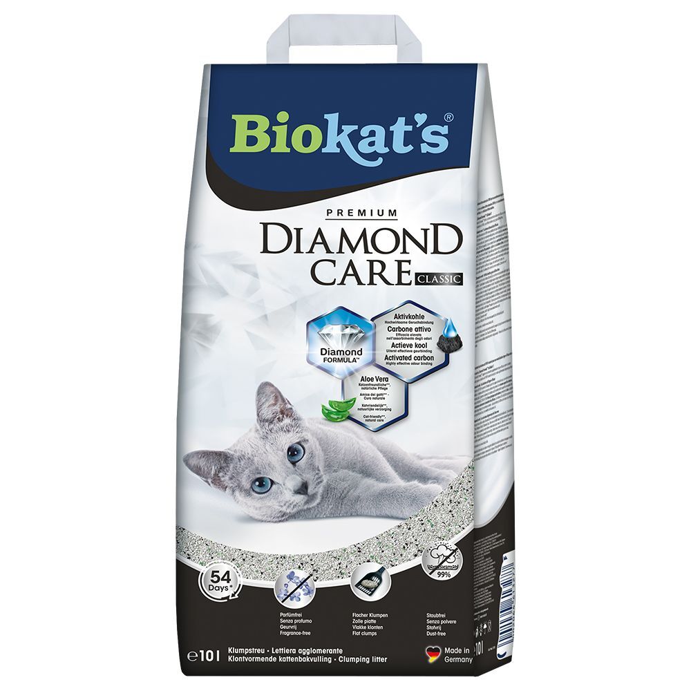 Biokat's Diamond Care Classic areia aglomerante - Pack económico: 2 x 10 l