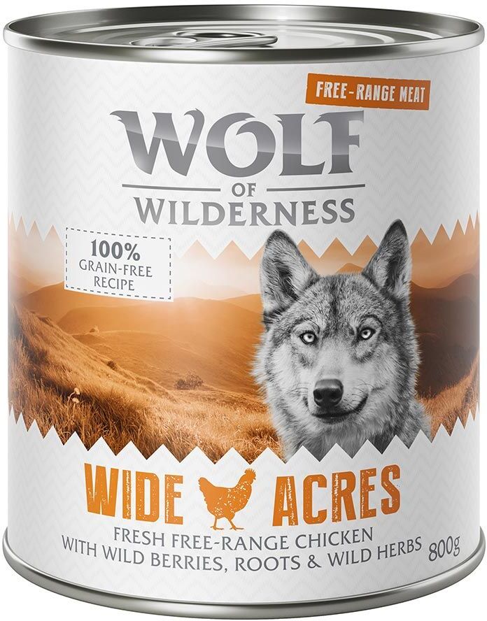 Wolf of Wilderness Free Range 24 x 800 g - Pack económico - High Valley - Free Range Vaca