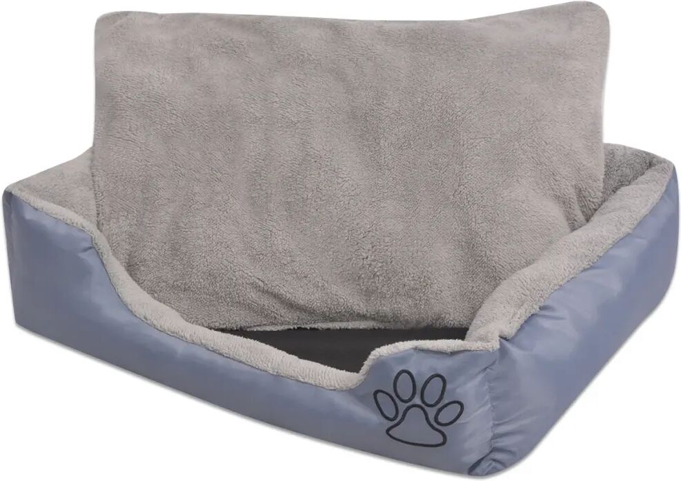 vidaXL Cama para cães com almofada acolchoada tamanho S cinzento