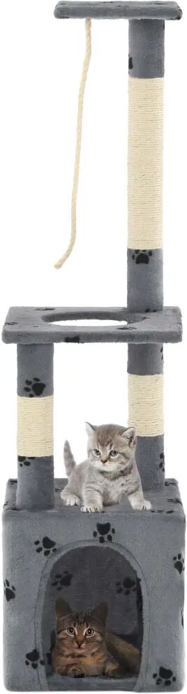 vidaXL Árvore para gatos c/postes arranhadores sisal 109 cm cinzento