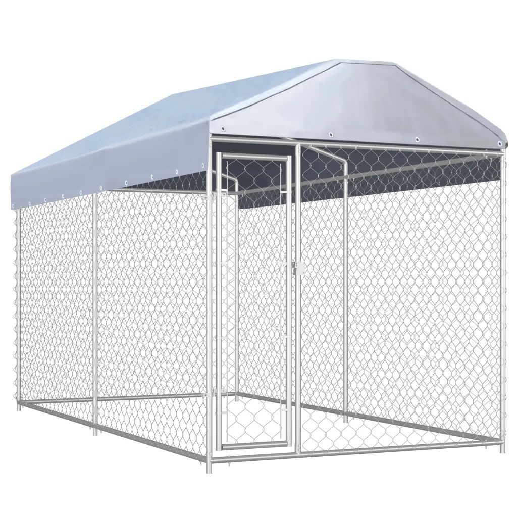 vidaXL Canil de exterior com toldo 382x192x225 cm