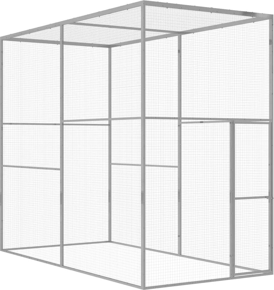 vidaXL Jaula para gatos 3x1,5x2,5 m aço galvanizado