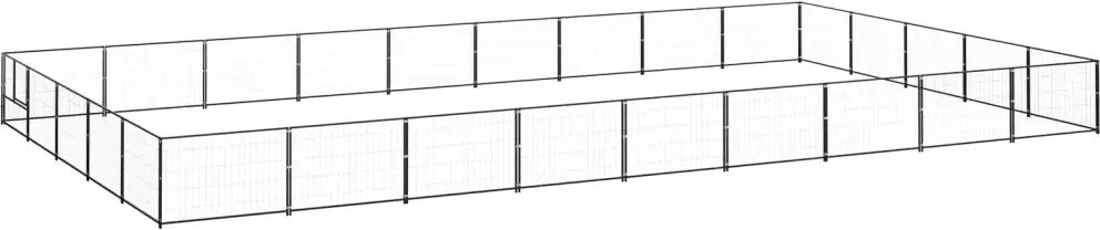 vidaXL Canil para cães 45 m² aço preto