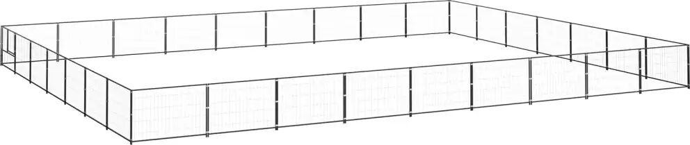 vidaXL Canil para cães 63 m² aço preto